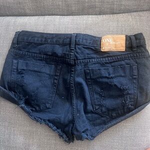 One Teaspoon Bandits black  denim shorts size 28